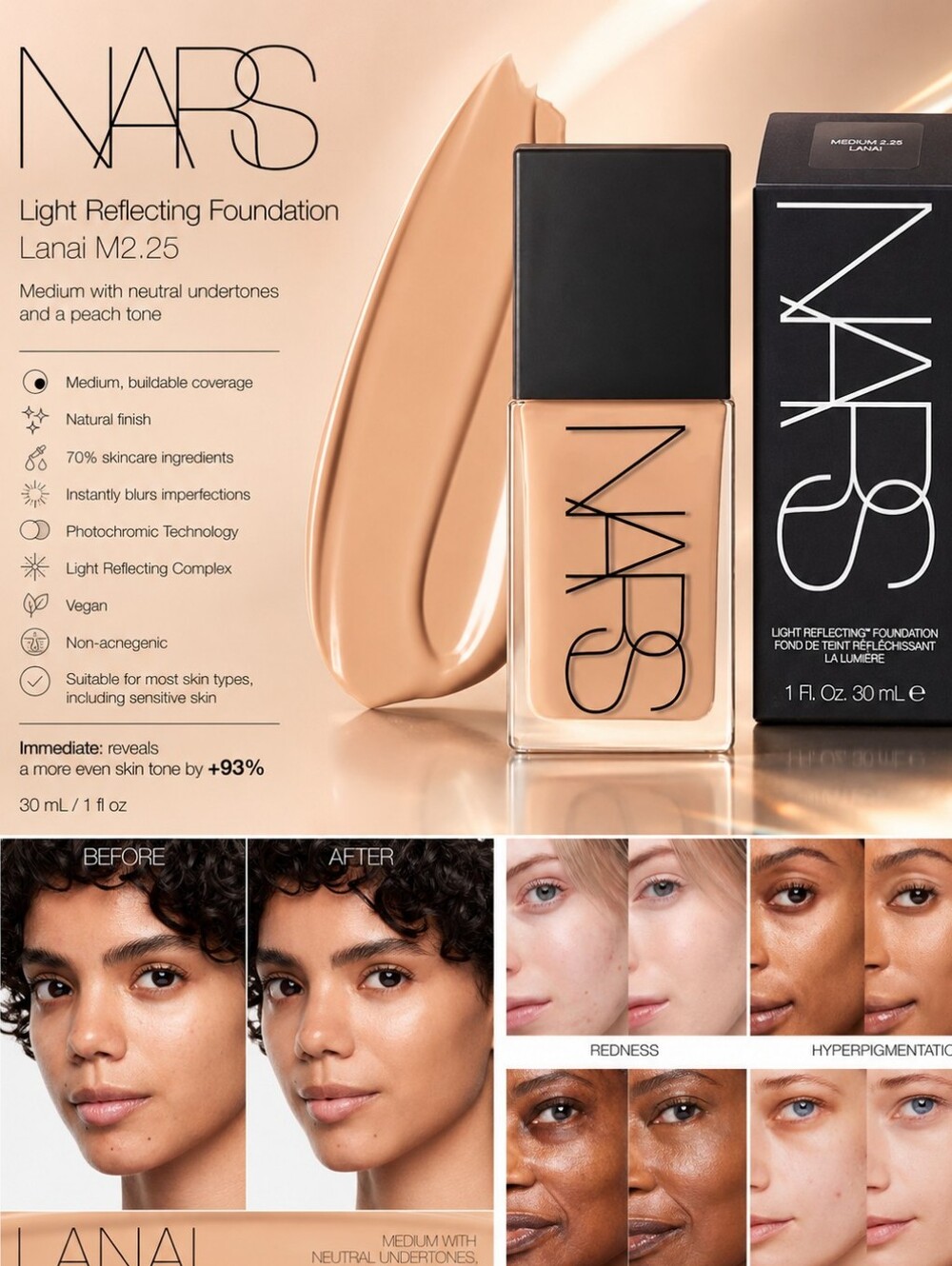 NARS Light Reflecting Foundation – Lanai Medium 2.25
